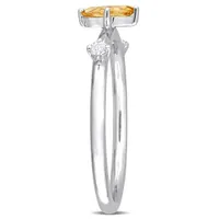 Julianna B Sterling Silver Citrine and White Topaz Ring