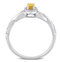 Julianna B Sterling Silver Citrine and Diamond Ring