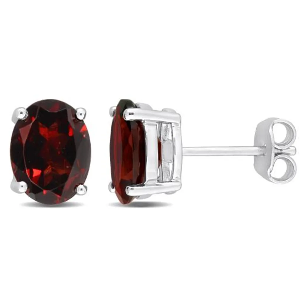 Julianna B Sterling Silver Garnet Stud Earrings