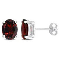 Julianna B Sterling Silver Garnet Stud Earrings