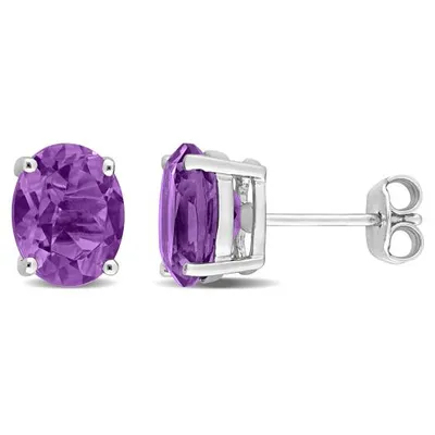 Julianna B Sterling Silver Amethyst Stud Earrings