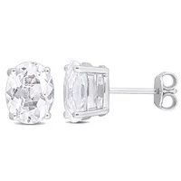 Julianna B Sterling Silver White Topaz Stud Earrings