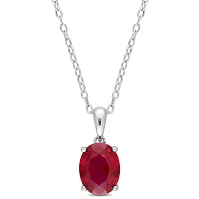 Julianna B Sterling Silver Created Ruby Pendant