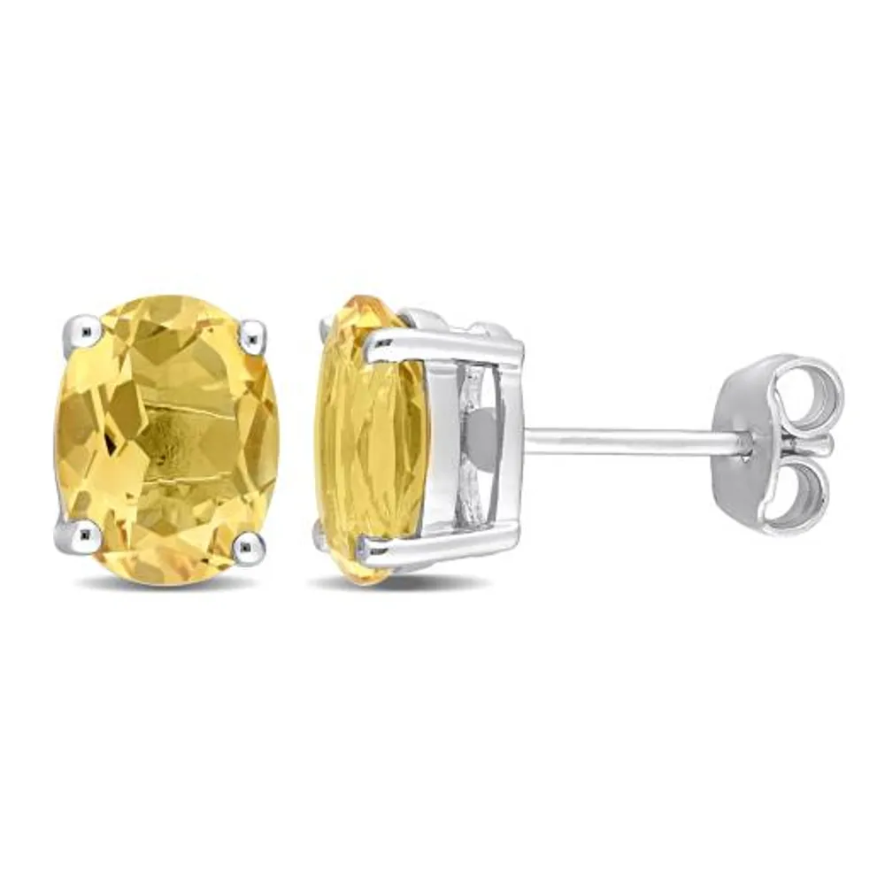 Julianna B Sterling Silver Citrine Stud Earrings