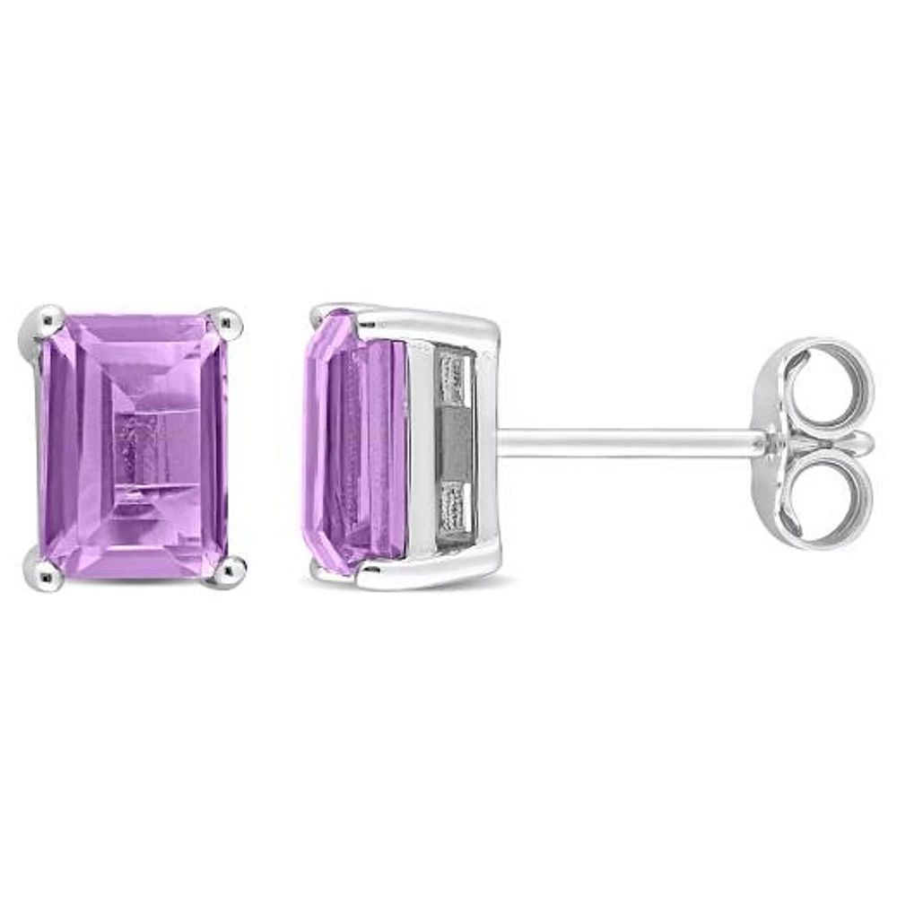 Julianna B Sterling Silver Amethyst Stud Earrings