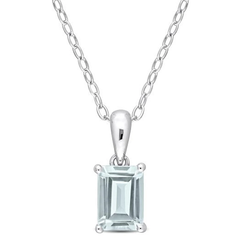 Julianna B Sterling Silver Aquamarine Pendant