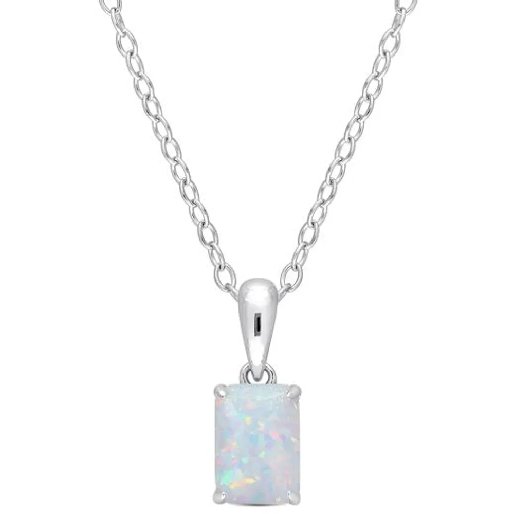 Julianna B Sterling Silver Created Opal Pendant