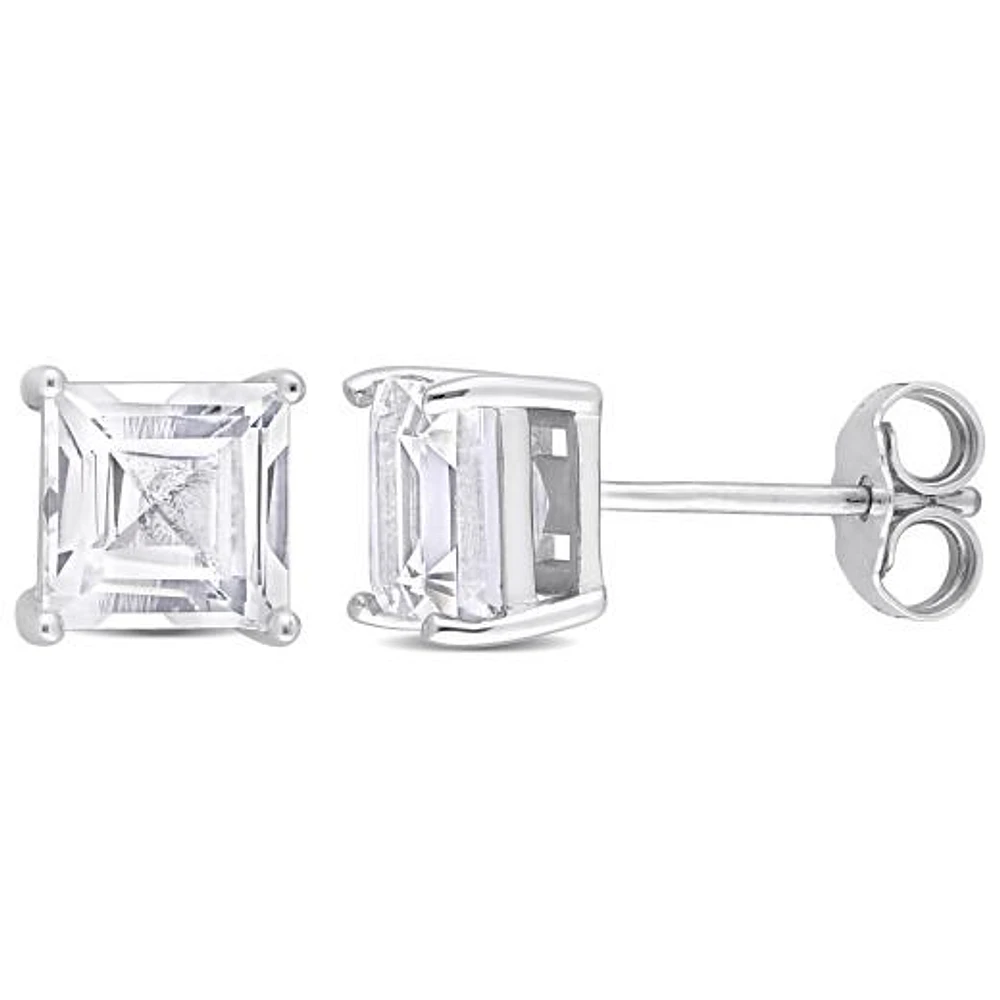 Julianna B Sterling Silver White Topaz Stud Earrings