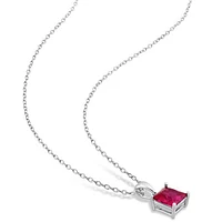 Julianna B Sterling Silver Created Ruby Pendant