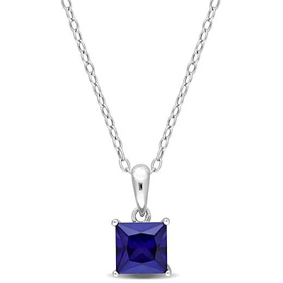 Julianna B Sterling Silver Created Sapphire Pendant