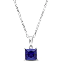 Julianna B Sterling Silver Created Sapphire Pendant