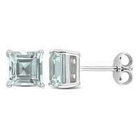 Julianna B Sterling Silver Sky Blue Topaz Stud Earrings
