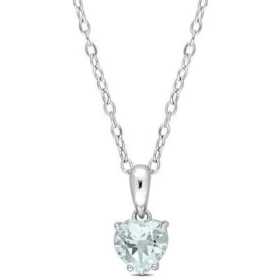 Julianna B Sterling Silver Aquamarine Pendant