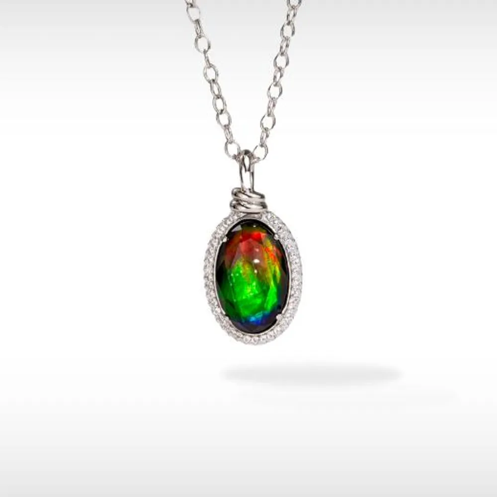 Korite Knots Sterling Silver Ammolite Pendant