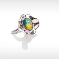 Korite Bloom Sterling Silver Ammolite Ring