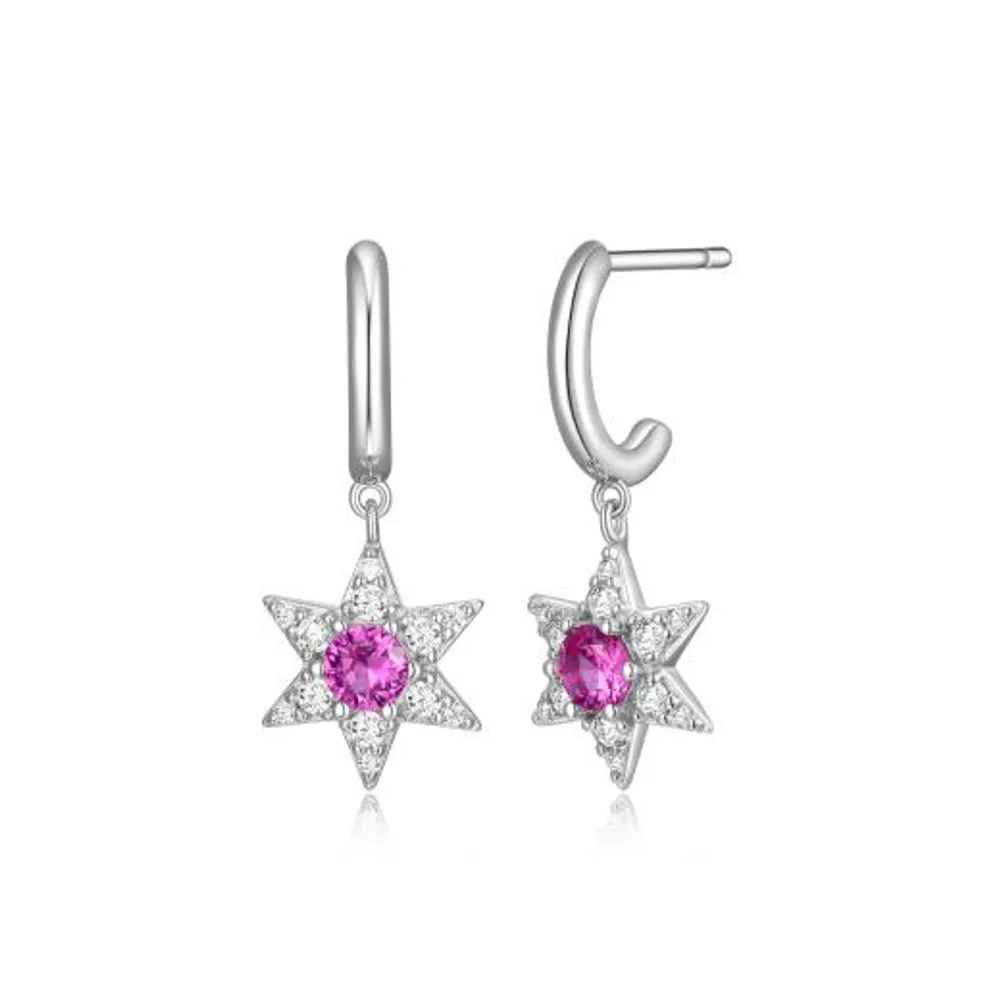 Reign Pink Sapphire Star Earrings