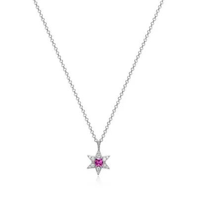 Reign Pink Sapphire Star Necklace