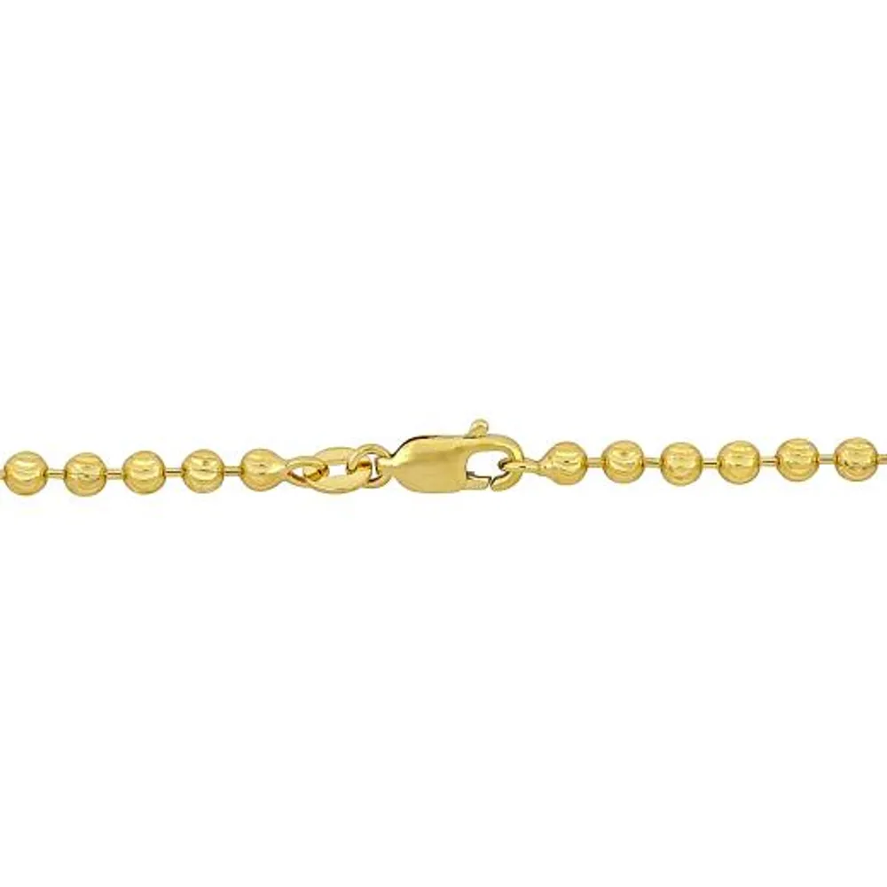 Julianna B 10K Yellow Gold 9" 3MM Diamond Cut Ball Link Anklet