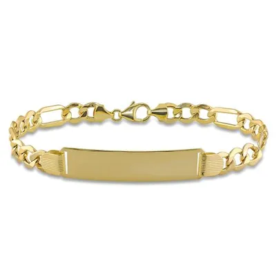 Julianna B 10K Yellow Gold 8" 8MM Figaro Link ID Bracelet