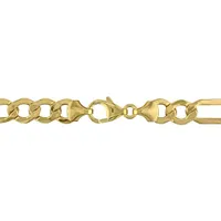 Julianna B 10K Yellow Gold 8" 8MM Figaro Link ID Bracelet