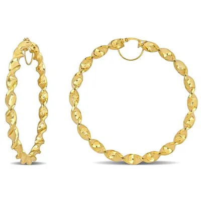 Julianna B 14K Yellow Gold 74mm Twisted Hoop Earring