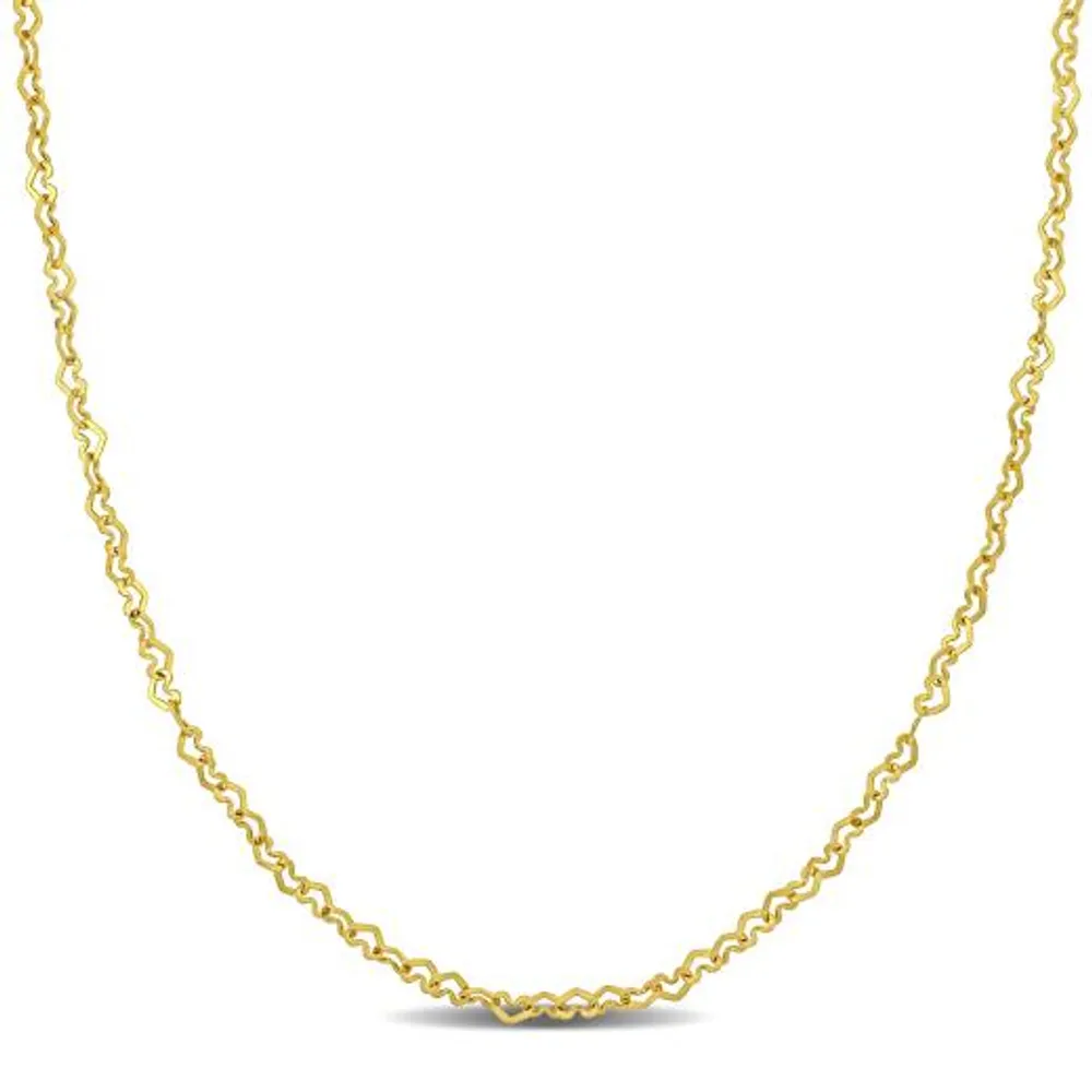 Julianna B 14K Yellow Gold 18" Heart Link Chain