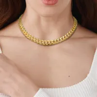 Julianna B 10K Yellow Gold 16" 9.25mm Miami Cuban Link Chain