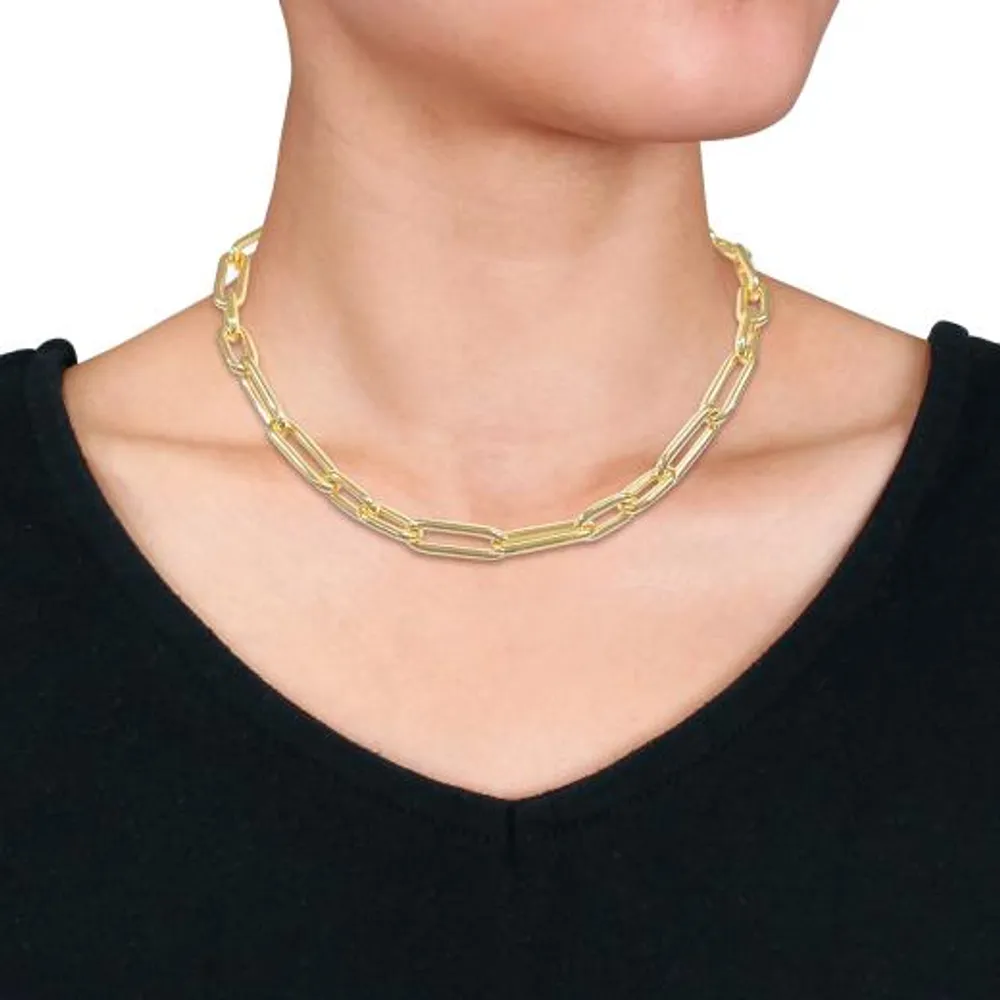 Julianna B 14K Yellow Gold 18" Oval Paperclip Link Chain