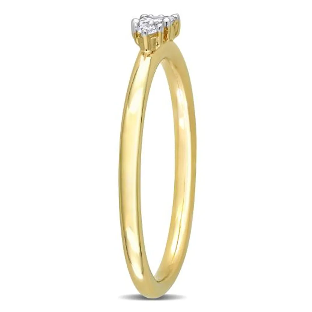 Julianna B 14K Yellow Gold 0.15CTW Diamond Three-Stone Ring