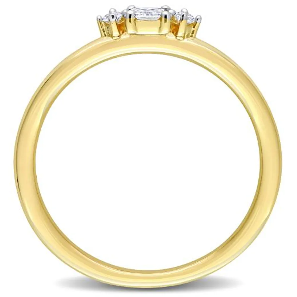 Julianna B 14K Yellow Gold 0.15CTW Diamond Three-Stone Ring