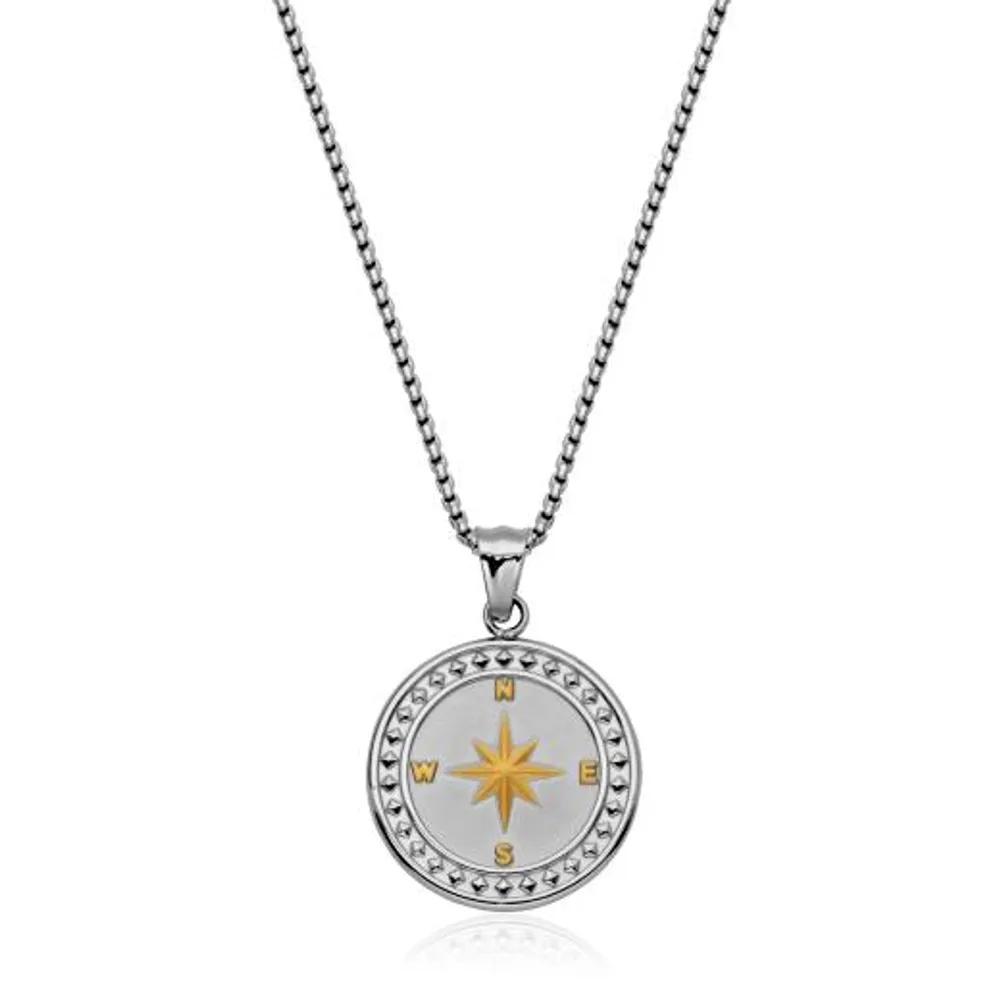 SteelX Stainless Steel Compass Pendant