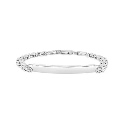 Sterling Silver 8.5" Bizantina Link ID Bracelet