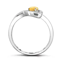 Sterling Silver Citrine Infinity Heart Ring