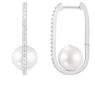 Sterling Silver 8-8.5mm White Freshwater Pearl Earrings