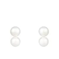 14K Yellow Gold 6-6.5mm Double Freshwater Pearl Earrings