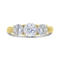 10K Gold Cubic Zirconia 3 Stone Anniversary Ring