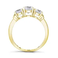 10K Gold Cubic Zirconia 3 Stone Anniversary Ring