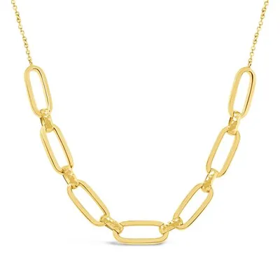 10K Yellow Gold 18" Paperclip Link Necklace