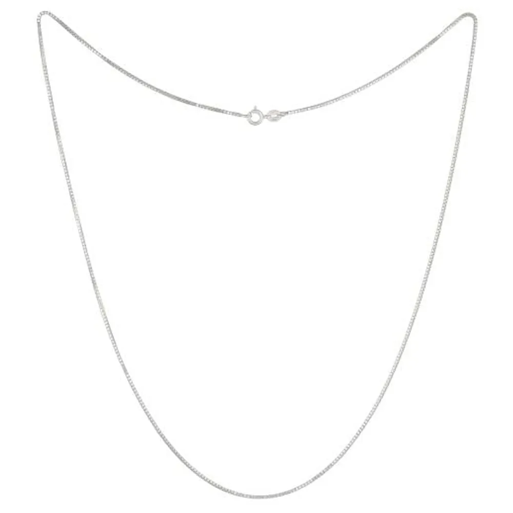 10K White Gold 18" Box Link Chain
