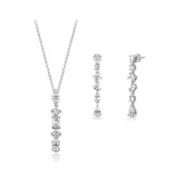 Sterling Silver Cubic Zirconia Pendant and Earring Set