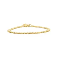 10K Yellow Gold 7.5" 3D Wave Link Bracelet