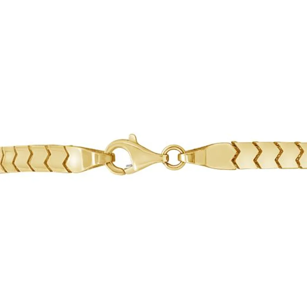 10K Yellow Gold 7.5" 3D Wave Link Bracelet