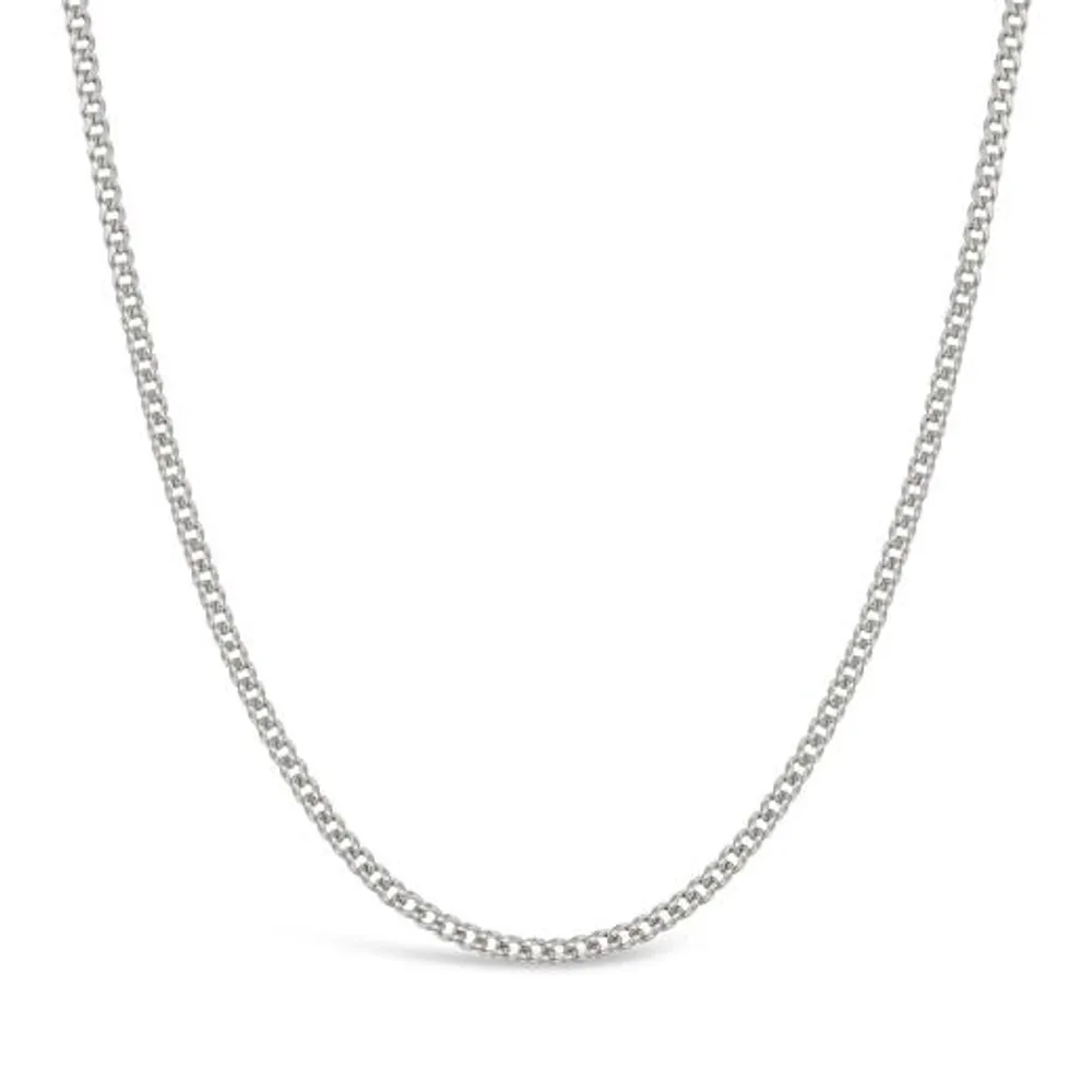 10K White Gold 24" Semi-Solid Miami Cuban Chain