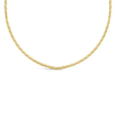 10K Yellow Gold 16" + 2" Extender Braided Spring Omega Chain