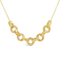 10K Yellow Gold Diamond Cut Disc Necklace 18