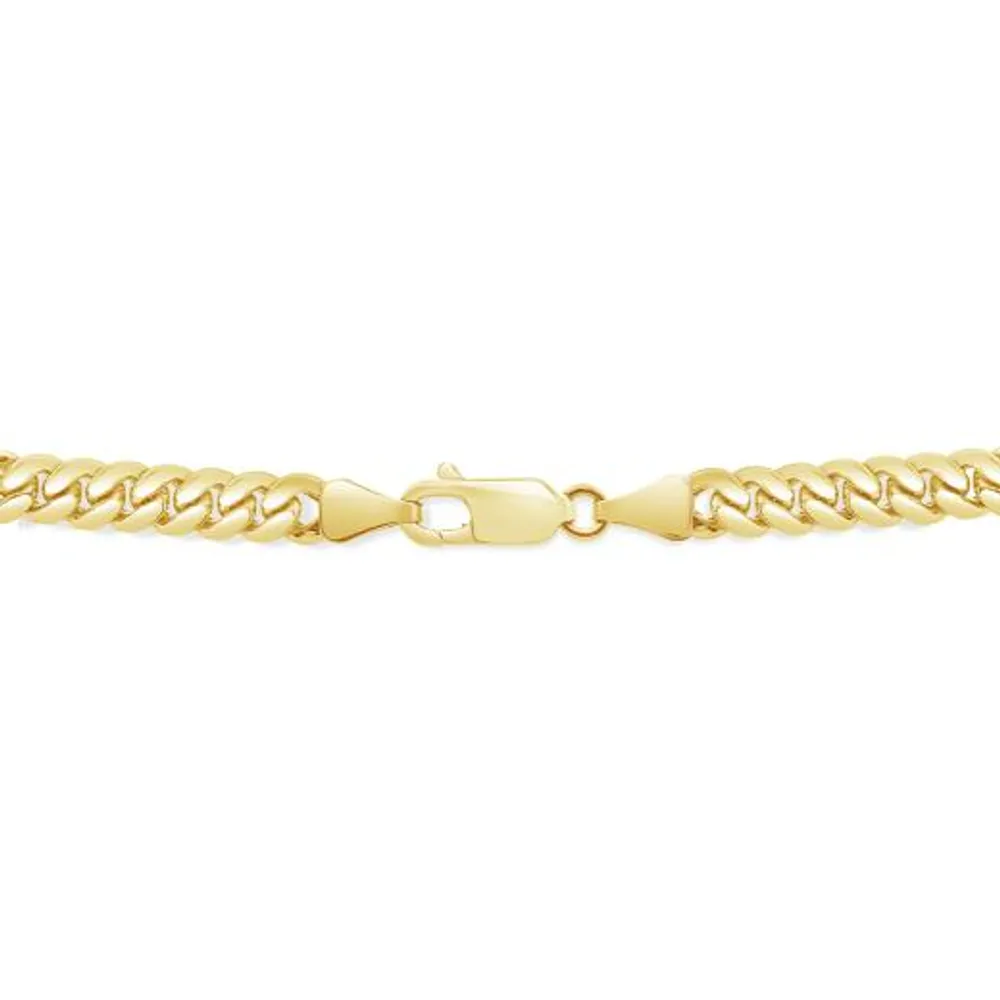 10K Yellow Gold 4.5mm 7.5" Miami Paperclip Link Bracelet