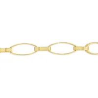10K Gold 7.5" Oval Paperclip Link Bracelet