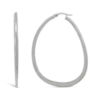 10K White Gold Large Hoop Earring