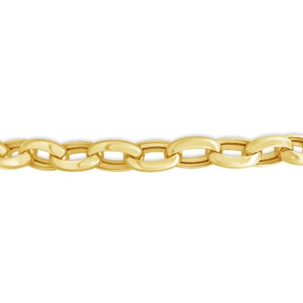 10K Yellow Gold 7.5" Paperclip Link Bracelet with Heart Lock