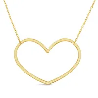 10K Yellow Gold Heart 18" Necklace